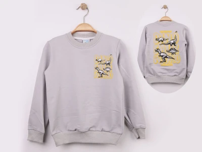Toptan WENGE KİDS Dino Baskılı 2 İp Erkek Sweat  - Toptan Çocuk Giyim Beniz Kids