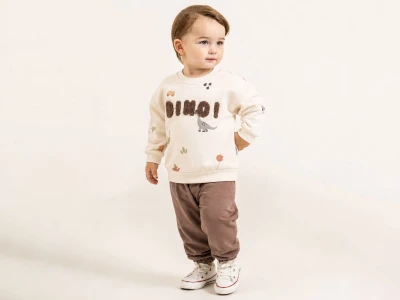 Toptan ÇITIR KİDS Dino Baskılı Erkek Takım  - Toptan Çocuk Giyim Beniz Kids