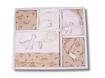 Dino Desenli Erkek Bebe Hastane Çıkışı 10lü Set