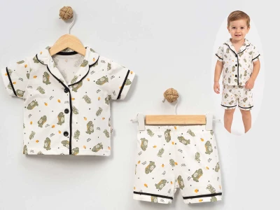 Dino Desenli Erkek Bebe Pijama Takım