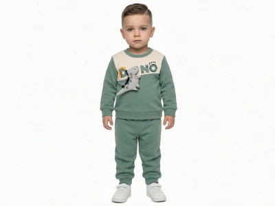 Toptan KARACON Dino Nakışlı Erkek Takım YEŞİL - Beniz Bebe