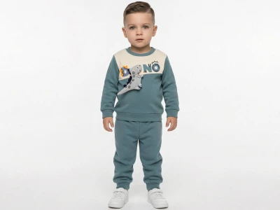 Toptan KARACON Dino Nakışlı Erkek Takım SUYEŞİLİ - Beniz Bebe