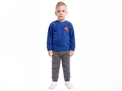 Toptan LİZARD Dino Nakışlı Well Soft Peluş Erkek Takım  - Toptan Çocuk Giyim Beniz Kids