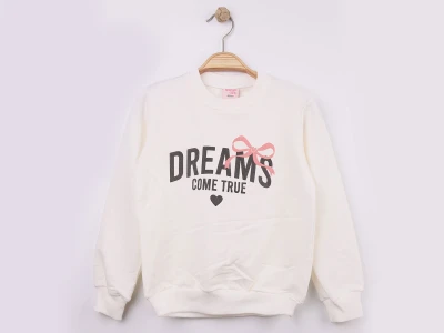 Toptan WENGE KİDS Dreams Baskılı Kız Sweat  - Toptan Çocuk Giyim Beniz Kids