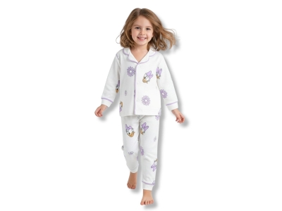 Duck Desenli Yakalı Kız Pijama Takım