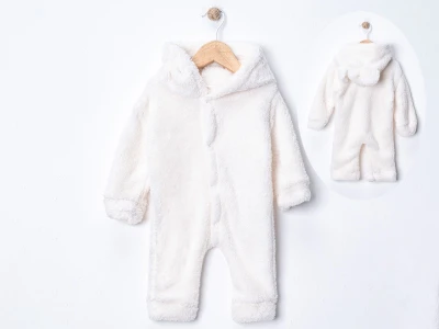 Toptan DENİTO Düğmeli Ayı Kulaklı Şapkalı Kuzu Tulum - Toptan Çocuk Giyim Beniz Kids