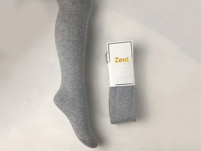 Toptan ZENT Düz Havlu Kız Külotlu Çorap Grey - Beniz Bebe