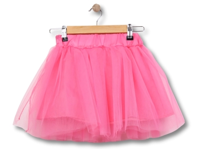 Toptan DENİTO Düz Sade Tüllü Tütü Etek Pink - Beniz Bebe