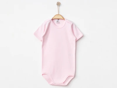 Düz Unisex Yarım Kol Çıtçıtlı  Badi