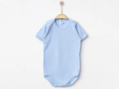 Düz Unisex Yarım Kol Çıtçıtlı  Badi