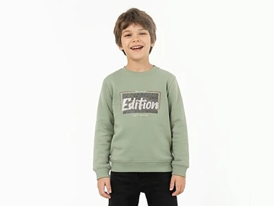 Toptan TANEM KİDS Edition Baskılı Erkek Çocuk Sweat YEŞİL - Beniz Bebe