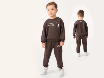 Toptan POYRAZ Every Day Baskılı Erkek Takım  - Toptan Çocuk Giyim Beniz Kids