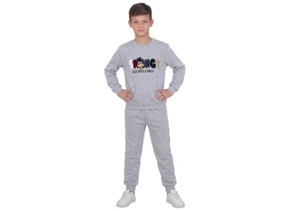 Toptan CMK Face Baskılı 3 İp Şardonlu Erkek Takım  - Toptan Çocuk Giyim Beniz Kids