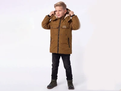 Toptan KEREM TEKSTİL (BOSS) Fermuar Cepli Düğmeli Kapşonlu Erkek Mont  - Toptan Çocuk Giyim Beniz Kids