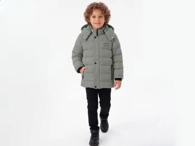 Toptan KEREM TEKSTİL (BOSS) Fermuar Cepli Kapşonlu Erkek Mont  - Toptan Çocuk Giyim Beniz Kids