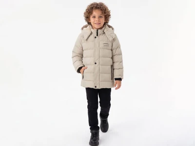 Toptan KEREM TEKSTİL (BOSS) Fermuar Cepli Kapşonlu Erkek Mont  - Toptan Çocuk Giyim Beniz Kids