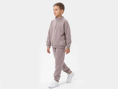 Toptan VOVİDO Fermuar Detaylı Şardonlu 3 İp Erkek Takım - Toptan Çocuk Giyim Beniz Kids