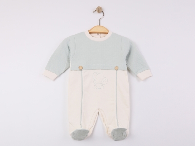 Fil Baskılı Erkek Bebe Tulum