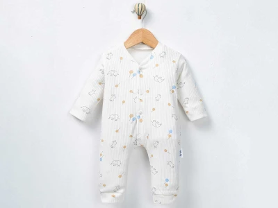 Fil Baskılı Erkek Bebe Tulum