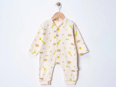 Fil Baskılı Erkek Bebe Tulum