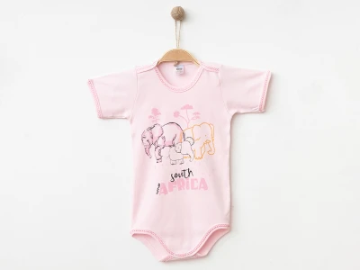 Fil Baskılı Unisex  Yarım Kol Çıtçıtlı Badi
