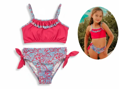 Fırfır Detaylı Kız Mayo Bikini Takım