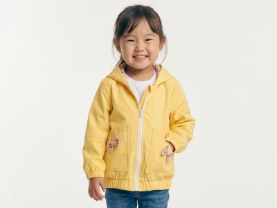 Toptan CARİNO Fiyonk Detay Kız Çocuk Mont Yellow - Beniz Bebe