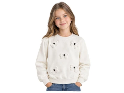 Toptan İ-CAN Fiyonk Detay Kız Çocuk Sweat - Toptan Çocuk Giyim Beniz Kids