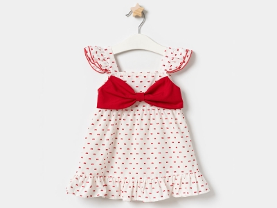 Fiyonk Detaylı Kız Bebe Elbise
