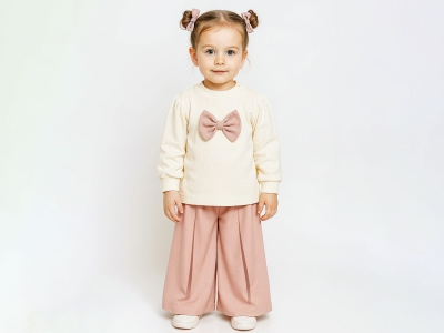 Fiyonk Detaylı Kız Bebe Takım