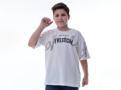 Freedom Baskılı Oversize Erkek Tişört