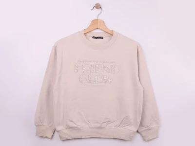 Friend Baskılı Kız Sweat 