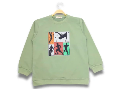 Toptan DIGIDIK KİDS Futbolcu Baskılı 2 İp Erkek Sweat  - Toptan Çocuk Giyim Beniz Kids