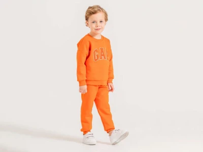 Toptan HARBY Gap Baskalı Şardonlu 3 İp Unisex Takım - Toptan Çocuk Giyim Beniz Kids