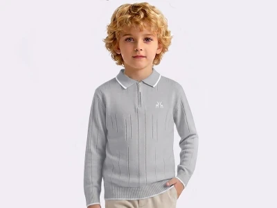 Toptan METEX Geyik Baskılı Triko Polo Yaka Erkek Sweat  - Toptan Çocuk Giyim Beniz Kids
