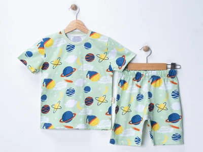Gezegen Desenli Erkek Pijama Takım