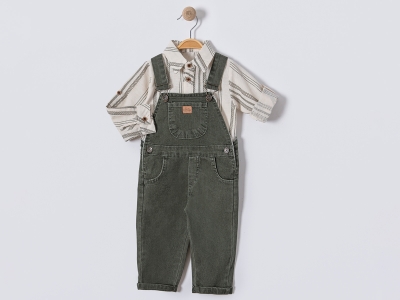 Toptan ORYEDA Gömlekli Salopet Erkek Bebe Takım - Toptan Çocuk Giyim Beniz Kids
