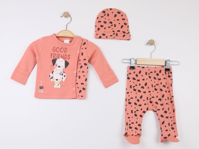 Good Friends Baskılı Yeni Doğan Erkek Bebe 3lü Set