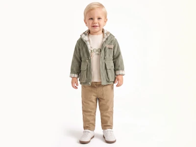 Toptan CANÖZ Good Nakışlı Ceketli Üçlü Erkek Takım - Toptan Çocuk Giyim Beniz Kids