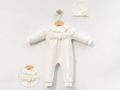 Güllü Nakışlı Kız Bebe Tulum