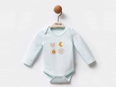 Güneş Baskılı Kız Bebe Çıtçıtlı Badi