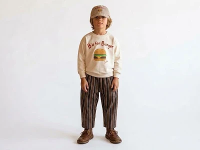 Toptan JUMİ Hamburger Baskılı 3 İp Şardonsuz Erkek Takım - Toptan Çocuk Giyim Beniz Kids