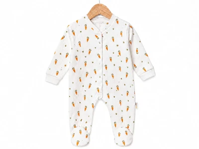 Toptan SÜPERMİNİ  Havuç  Desenli Bebe Tulum - Toptan Çocuk Giyim Beniz Kids