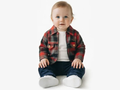 Toptan ELCİ BABY Hayvan Baskılı Ceketli Erkek Bebe Üçlü Takım  KIRMIZI - Beniz Bebe