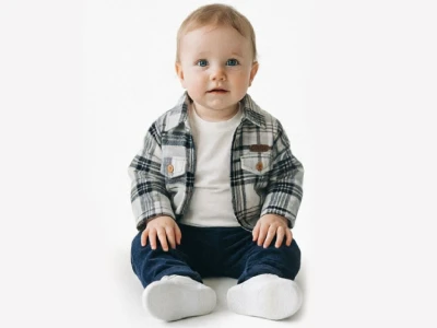 Toptan ELCİ BABY Hayvan Baskılı Ceketli Erkek Bebe Üçlü Takım  GRİ - Beniz Bebe