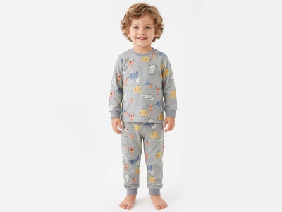Toptan İSOBEL Hayvan Desenli Bebek Pijama Takım  - Toptan Çocuk Giyim Beniz Kids