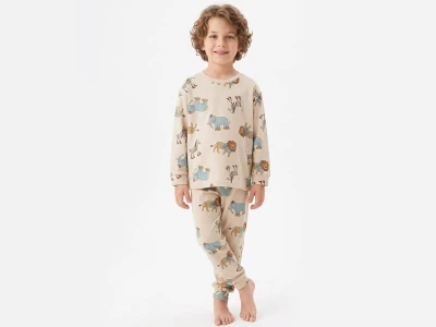 Hayvan Desenli Erkek Pijama Takım