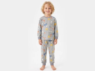 Toptan İSOBEL Hayvan Desenli Erkek Pijama Takım  - Toptan Çocuk Giyim Beniz Kids