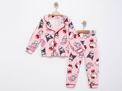 Hello Kitty Desenli Kız Pijama Takım