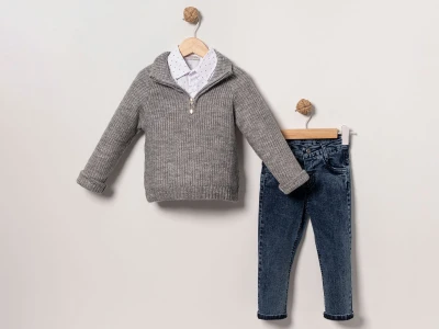 Toptan EYMUS Hırkıla 3'lü Erkek Çocuk Takım - Toptan Çocuk Giyim Beniz Kids